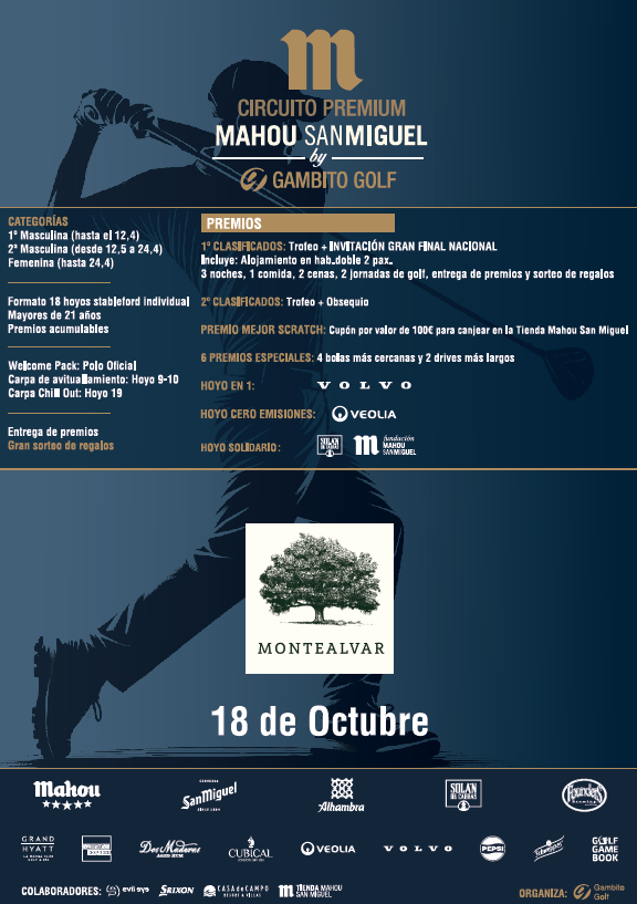 CIRCUITO PREMIUM MAHOU SAN MIGUEL BY GAMBITO GOLF SÁBADO 18.10.2024
