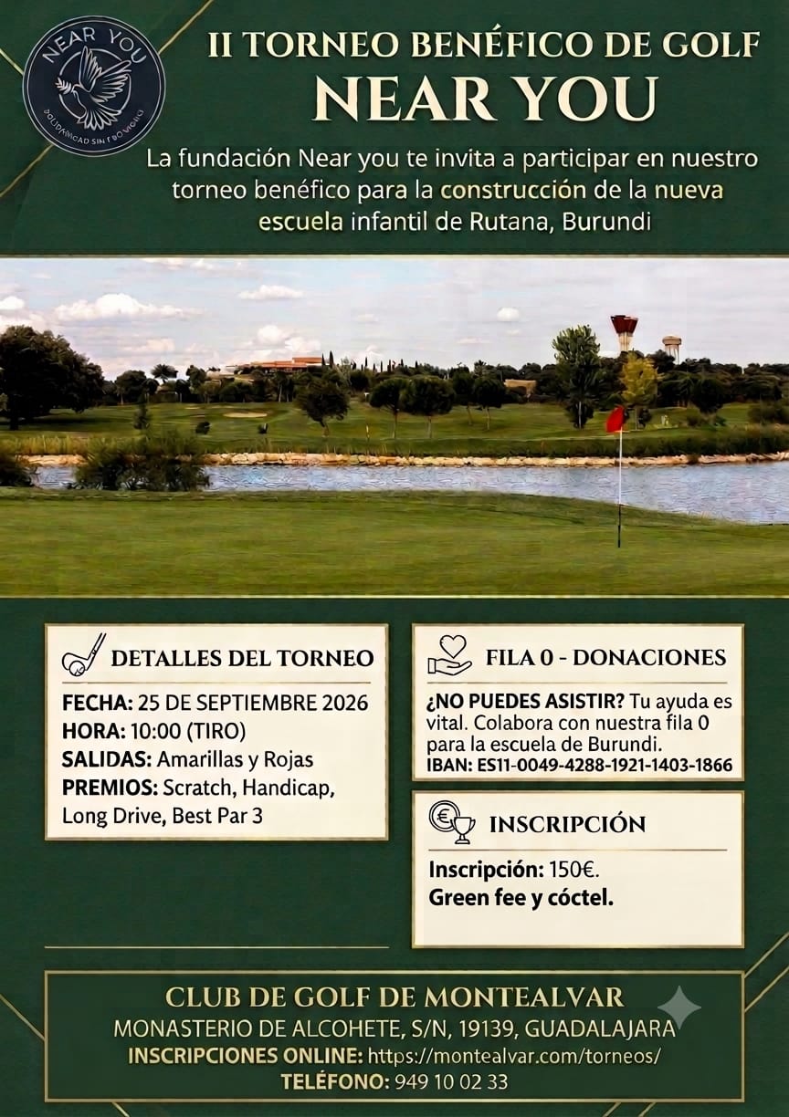 GF+CÓCTEL II TORNEO BENEFICO DE GOLF NEARYOU 25/09/2026